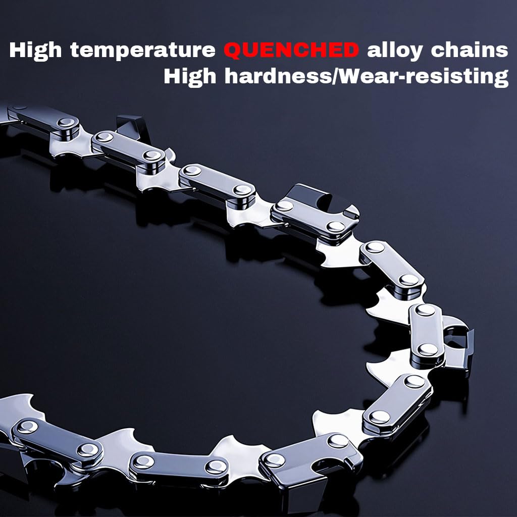 HASTHIP Chainsaw Saw Chain for Wood Cutting and Tree Pruning with 6 in Guide Rail | 2 Pcs Steel Set