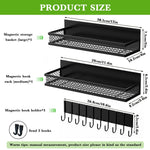 HASTHIP Magnetic Kitchen Organiser for Fridge with 10 in 1 Hook Rack and 3 Metal Baskets