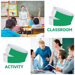 HASTHIP Paper Wristbands for Events with Self‑Adhesive Closure 300 Pack Green 25cm | Adjustable Comfortable Fit