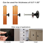 HASTHIP dresser knobs for cabinets featuring screw-fixed design and 30mm matte black aluminum alloy | set of 6