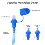 HASTHIP® Bolsa de Hidratación 2L Sin BPA,Vejiga de Agua Antibacteriana a Prueba Fugas con Boquilla ON/Off,Depósito Agua con Gran Apertura para Senderismo Ciclismo y Running (Azul 1