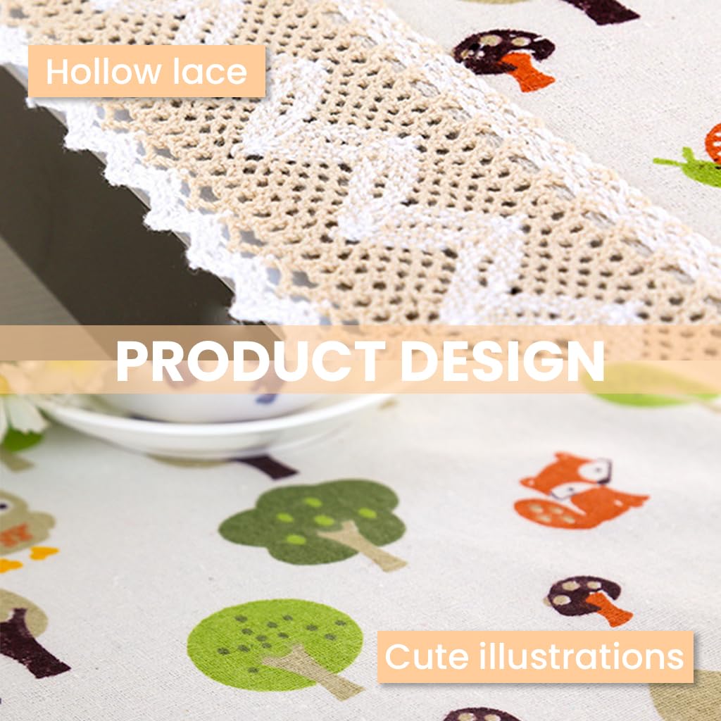 HASTHIP Microwave Oven Dust Cover 100cm x 35cm with Foldable Cotton Linen Fabric | Indian Home Decor Protection