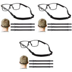 HASTHIP Glasses Straps Adjustable 23–40 cm with Silicone Sleeves and Elastic Nylon | 9 Pcs Set for Adults Sunglasses