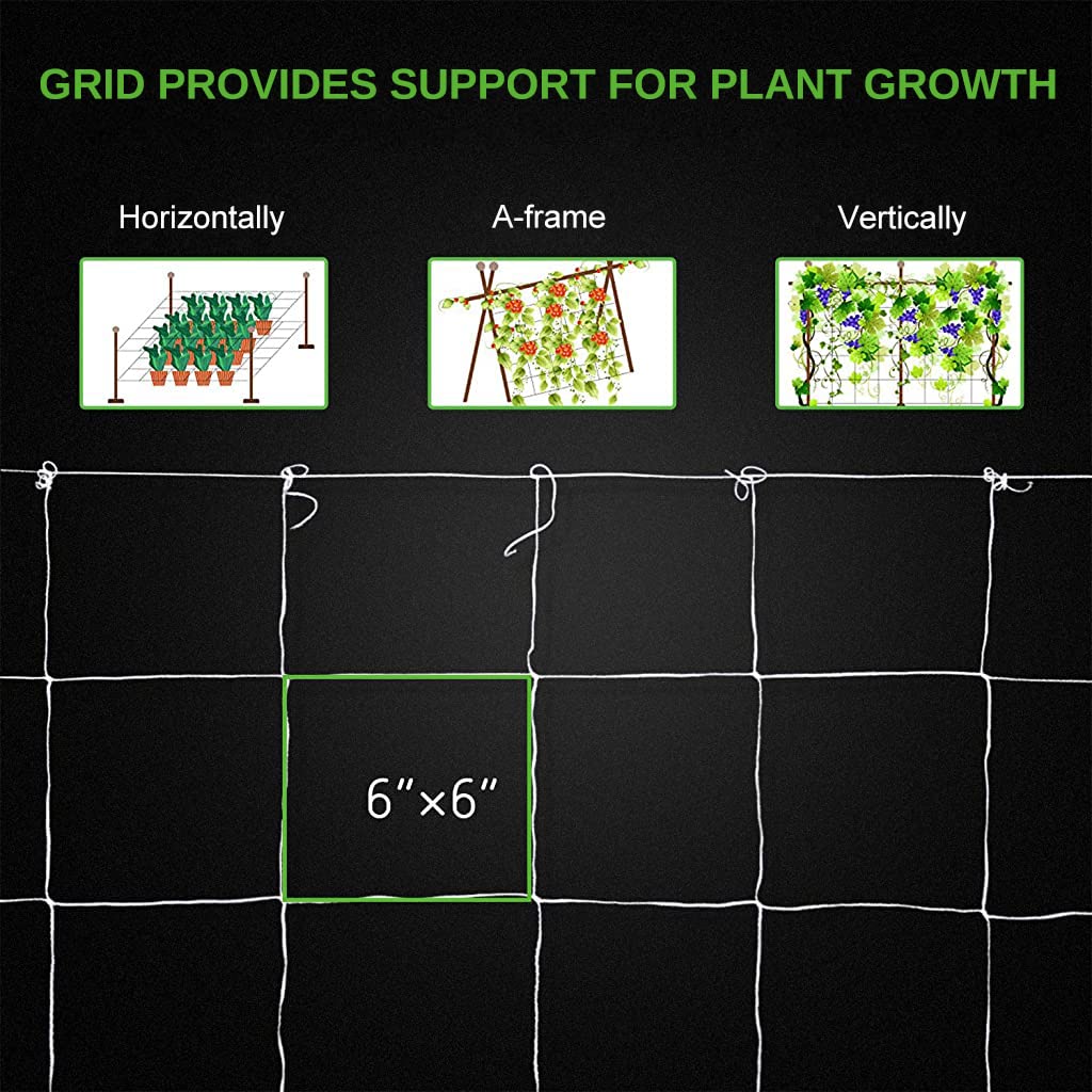 HASTHIP Plant Support Net for Climbing Plants with 5×30 ft Trellis Grid and UV‑Resistant Polypropylene