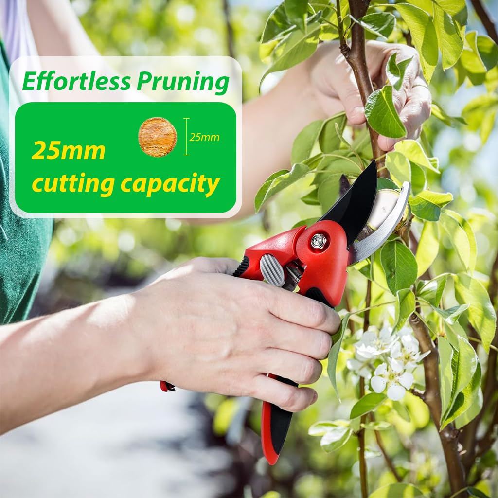 HASTHIP Bypass Pruner for Plants and Flowers with Spring Loaded Mechanism and SK5 Steel Blades