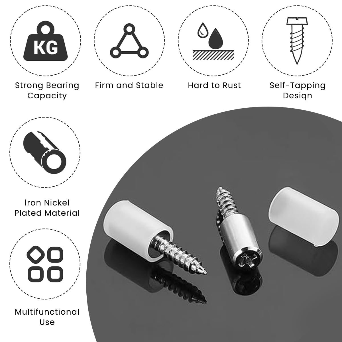 HASTHIP Shelf Support Pegs for Cabinet and Bookcase 20 Pcs with Anti Slip Silicone Sleeve