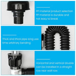 HASTHIP® Sink Drain Kit with Flexible Expandable P-Trap Pipe Tube Anti-Odor Bathroom 3 in 1 Plumbing Fits for 3-4.5 cm Hole Kitchen Sewer 3PCS