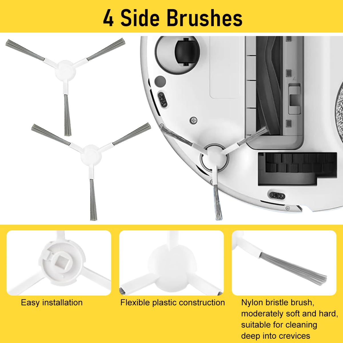 HASTHIP Vacuum Cleaner Accessories for Dreame L10s Ultra with 10 Piece Kit | 4 Side Brushes and Carbon Filtration Net