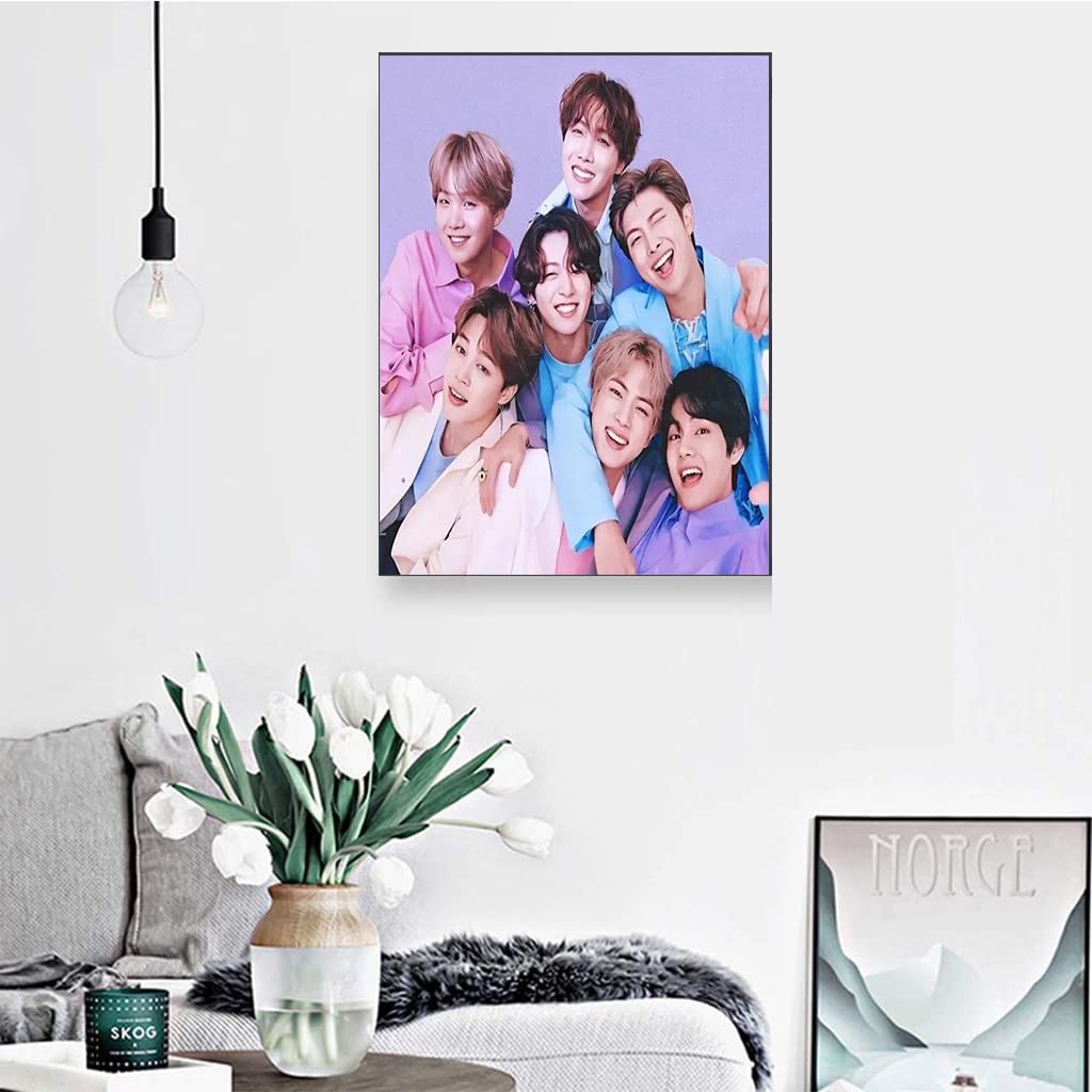 HASTHIP BTS 5D Diamond Painting Kit for Wall Decoration 11.8x15.7 in with Full Drill | Gift for Fans