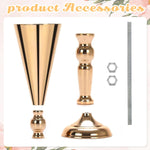 HASTHIP Tabletop Metal Wedding Flower Vase for Centerpieces with 16.5 in Height and Round Base | Luxury Golden Decor for Dining Table and Party