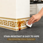 HASTHIP Skirting Line Stickers 16.4ft for Wall Corners with Waterproof PVC & Greek Key Pattern Trim