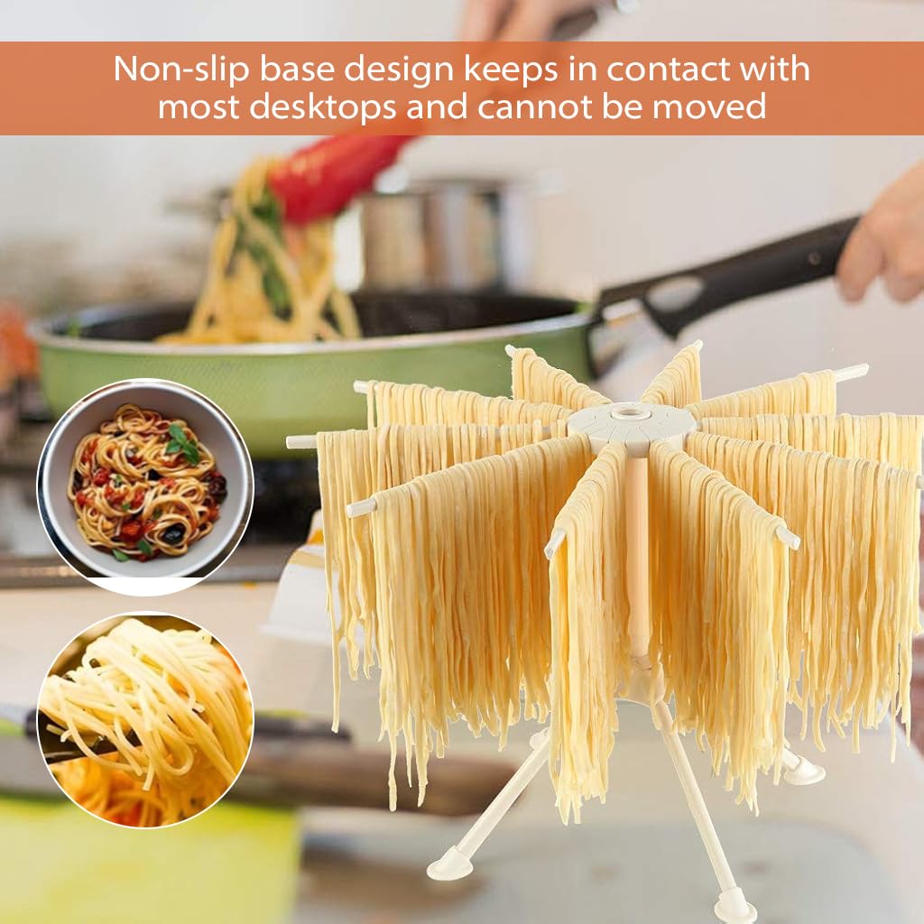 HASTHIP Pasta Drying Rack for Kitchen with 10 Bars and Foldable 11 in Design | Food Safe Plastic