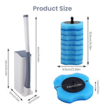 HASTHIP Toilet Cleaner Brush Set with 17.7 in Ergonomic Handle and 16 Disposable Sponge Heads | Includes Holder for Hygienic Bathroom Cleaning