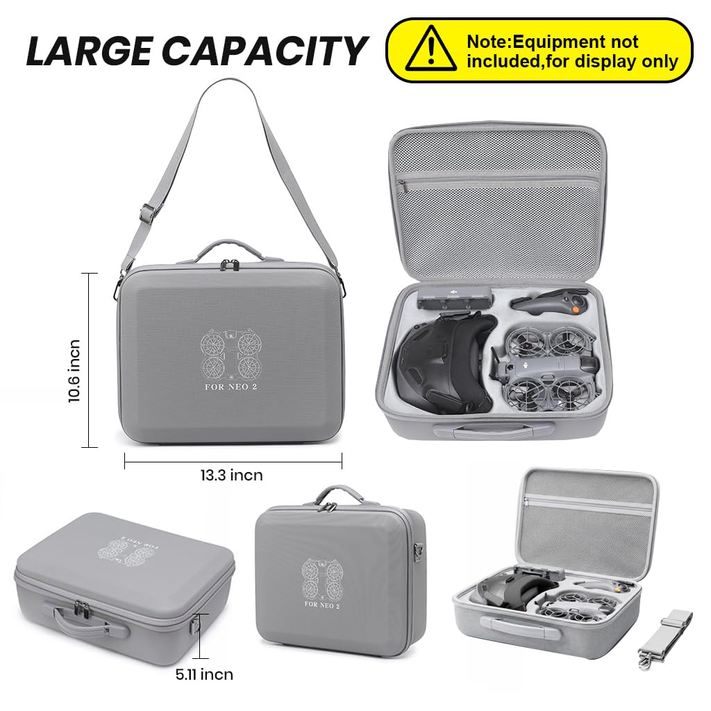 HASTHIP Waterproof Travel Carrying Case Compatible with DJI Neo 2 Drone Accessories (Case Only)