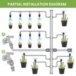 HASTHIP Slow Irrigation System Kit with 196ft and 26ft Hoses featuring 3 Sprinkler Types | Complete Drip Accessories