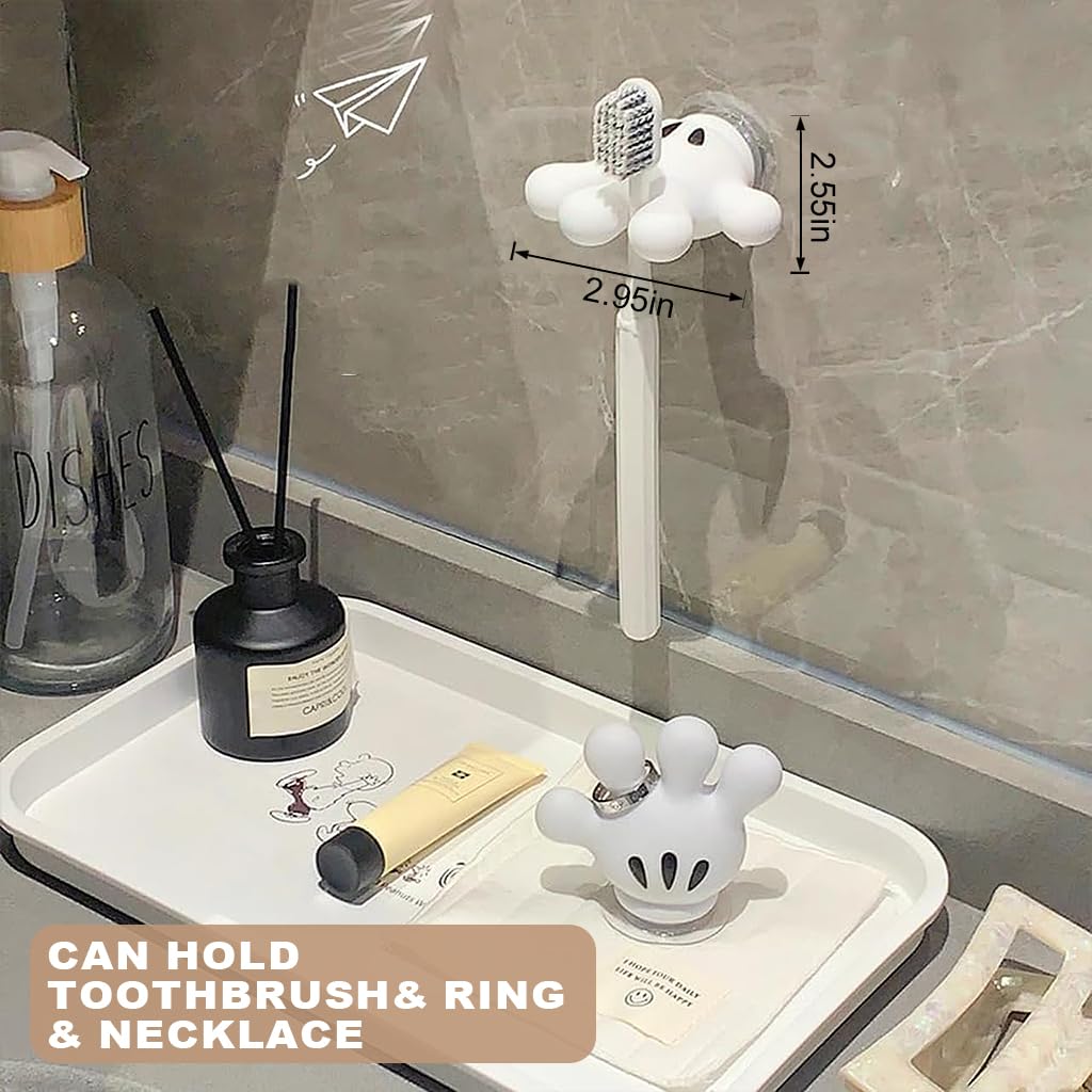 HASTHIP Cute Hanging Toothbrush Holder for Bathroom Organization with Suction Mount | 1 Pack