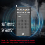 HASTHIP Portable HiFi AM/FM Radio Pocket Radio Player Operated Portable Radio with Speaker, 3.5mm Headphone Jack, 2AA Battery Powered Radio Operated with Long Range Reception for Indoor Outdoor Emergency Use