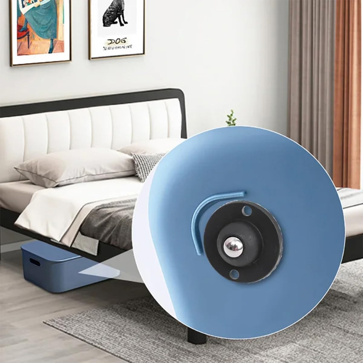 HASTHIP Self Adhesive Caster Wheels for Small Furniture featuring 360° Swivel Design | 20pcs 1.37 in Stainless Steel Ball Casters