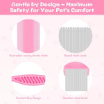 HASTHIP® 6 PCS Flea Comb for Dogs and Cats, Stainless Steel Dog Cat Grooming Combs, Fine & Wide Tooth Lice Comb, Tick Removal Tool, Tear Stain Remover, Dematting Brush, for Small, Medium Pets, Pink