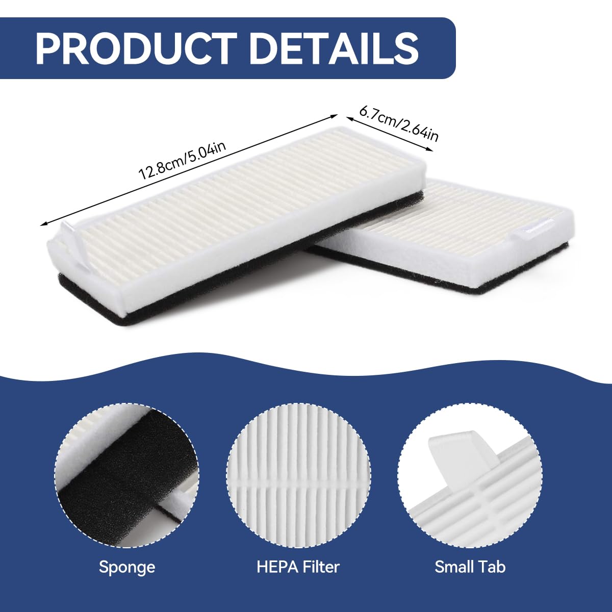 HASTHIP Replenishment Kit for Ecovacs Deebot Y1 Y1 Pro including 12 pcs microfiber parts | reusable mop cloths and high efficiency filters