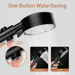 HASTHIP Turbo Pressurized Hand Shower for Bathroom with 8 Modes and 1.4m Zinc Hose | Featuring Instant Stop Button and ABS Build