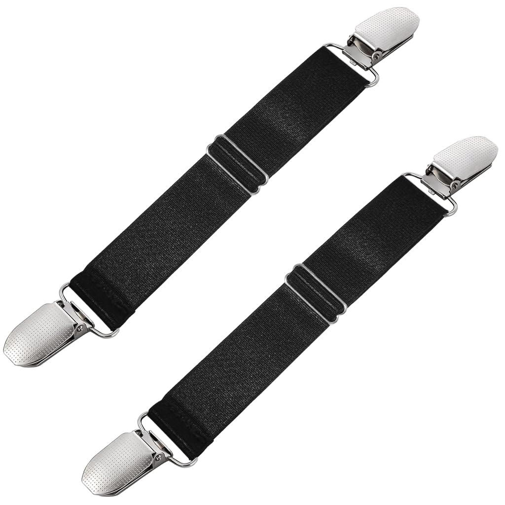 HASTHIP® 2PCS Cinturón Elástico Ajustable para Pantalones con Clips Versátiles, Ajustador de Cintura y Extensor de Jeans, Cierre Rápido Unisex, Ideal para Hombres, Mujeres y Niños, 2.5cmx20cm