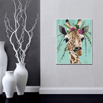 HASTHIP Paint by Numbers Kit for Home Wall Décor with 16x20 in Canvas | Colorful Giraffe Design for Adults and Kids