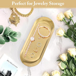 HASTHIP Golden Trays 4PCS for Bathroom Organizing with Stainless Steel Construction | Rust Resistant Finish