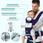 HASTHIP® 6-in-1 Baby Carrier with Lumbar Support 360 All-Position Baby Wrap Carrier Front and Back
