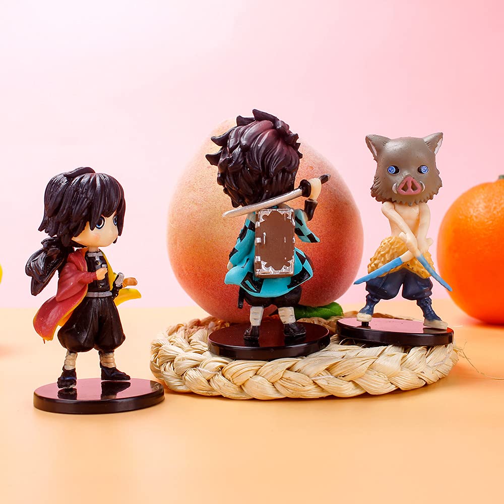 HASTHIP Demon Slayer Action Figures Set with 6 Characters 2.5–2.9 in | Non Toxic Plastic Toys