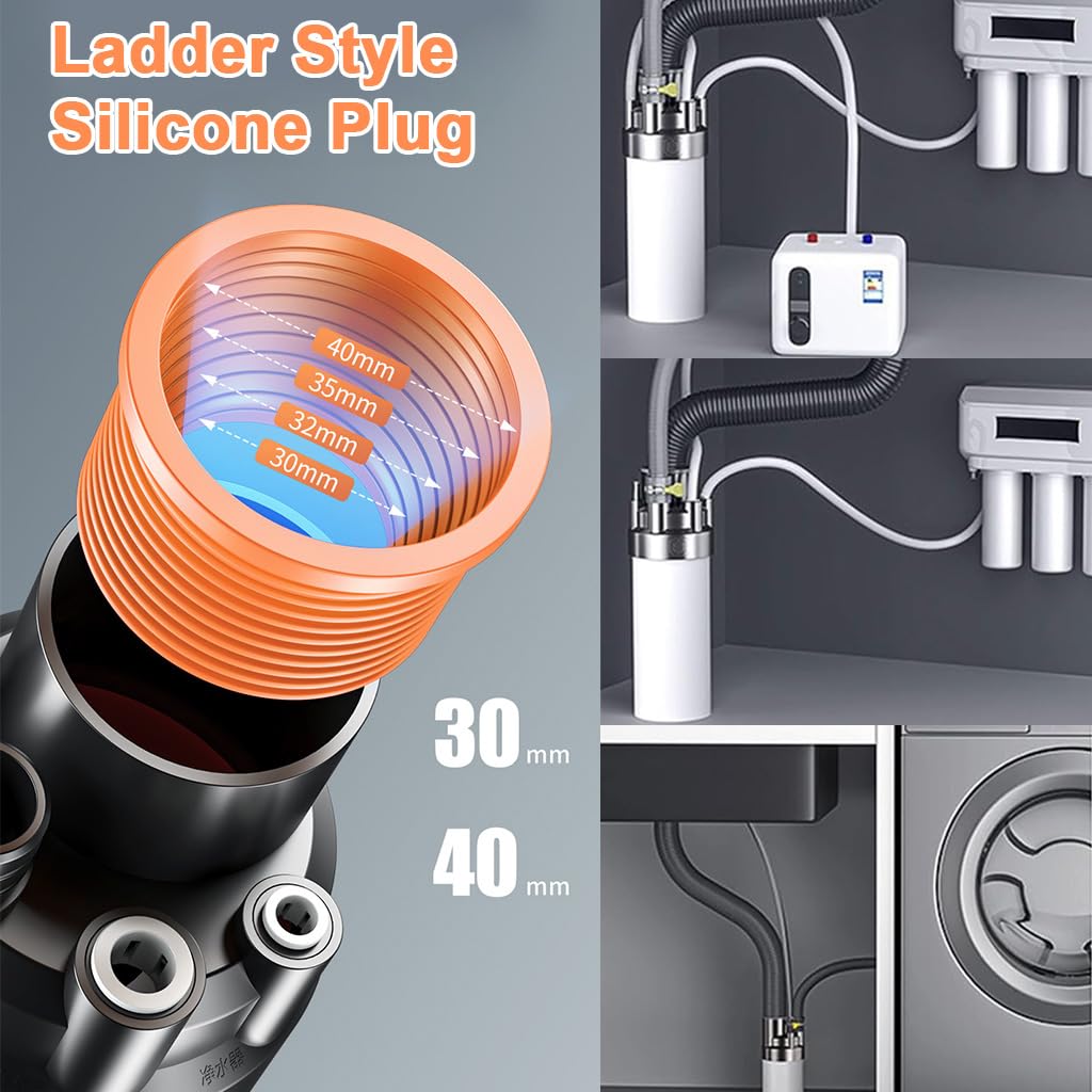 HASTHIP Universal Anti-Odor Sink Drain Connector for Dishwasher & Water Purifier