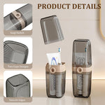 HASTHIP Toothbrush Travel Case for Trips and Camping with 2 in 1 Cup Design | Beige and Clear