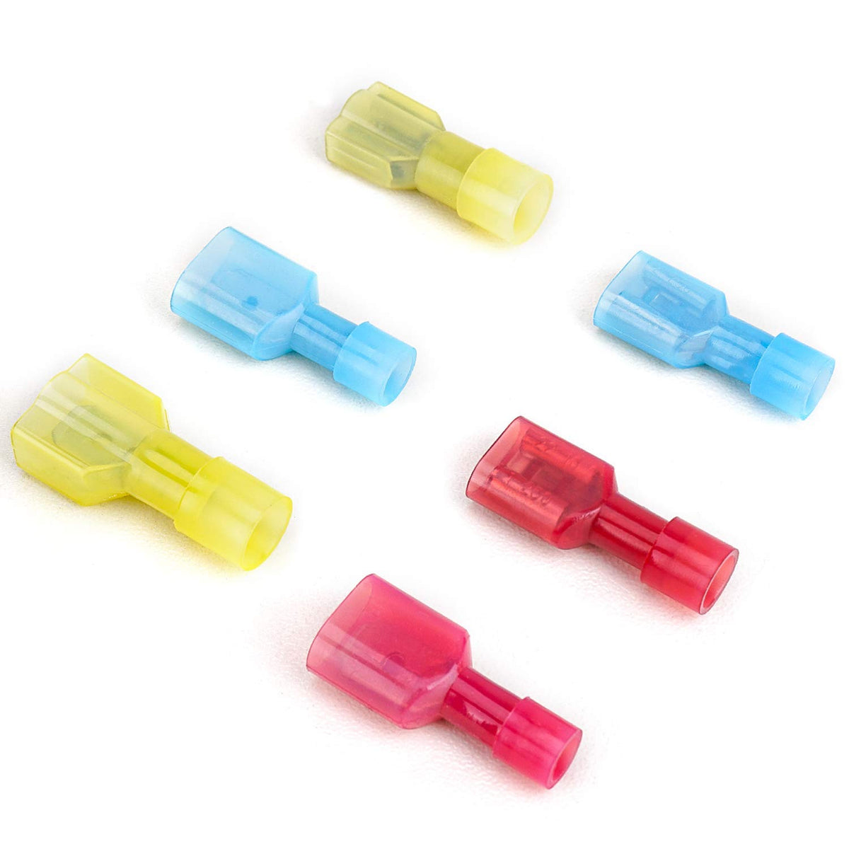 HASTHIP Wire Connection Terminal Kit for Automotive and Home Use featuring 100Pcs AWG 10‑22 Assortment | Insulated Brass Spade and Butt Connectors