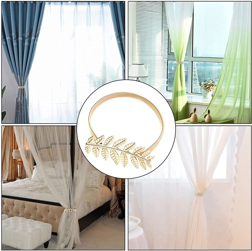 HASTHIP Curtain Tiebacks for Home and Office featuring Clip-and-Snap Design 22.5cm | Alloy Pearl Flower Holdbacks