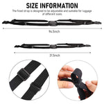 2Pcs Luggage Straps Bag Bungees for Add a Bag, Adjustable Elastic Travel Suitcases Luggage Bags Strap Belt with Buckles - Black
