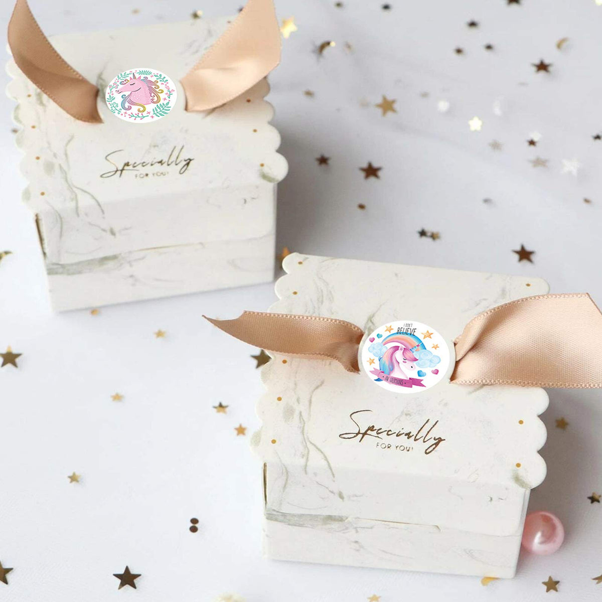 HASTHIP Unicorn Stickers for Kids DIY Crafts and Gift Bags 2000 pcs 1 inch Self Adhesive | Colorful Paper Decorations