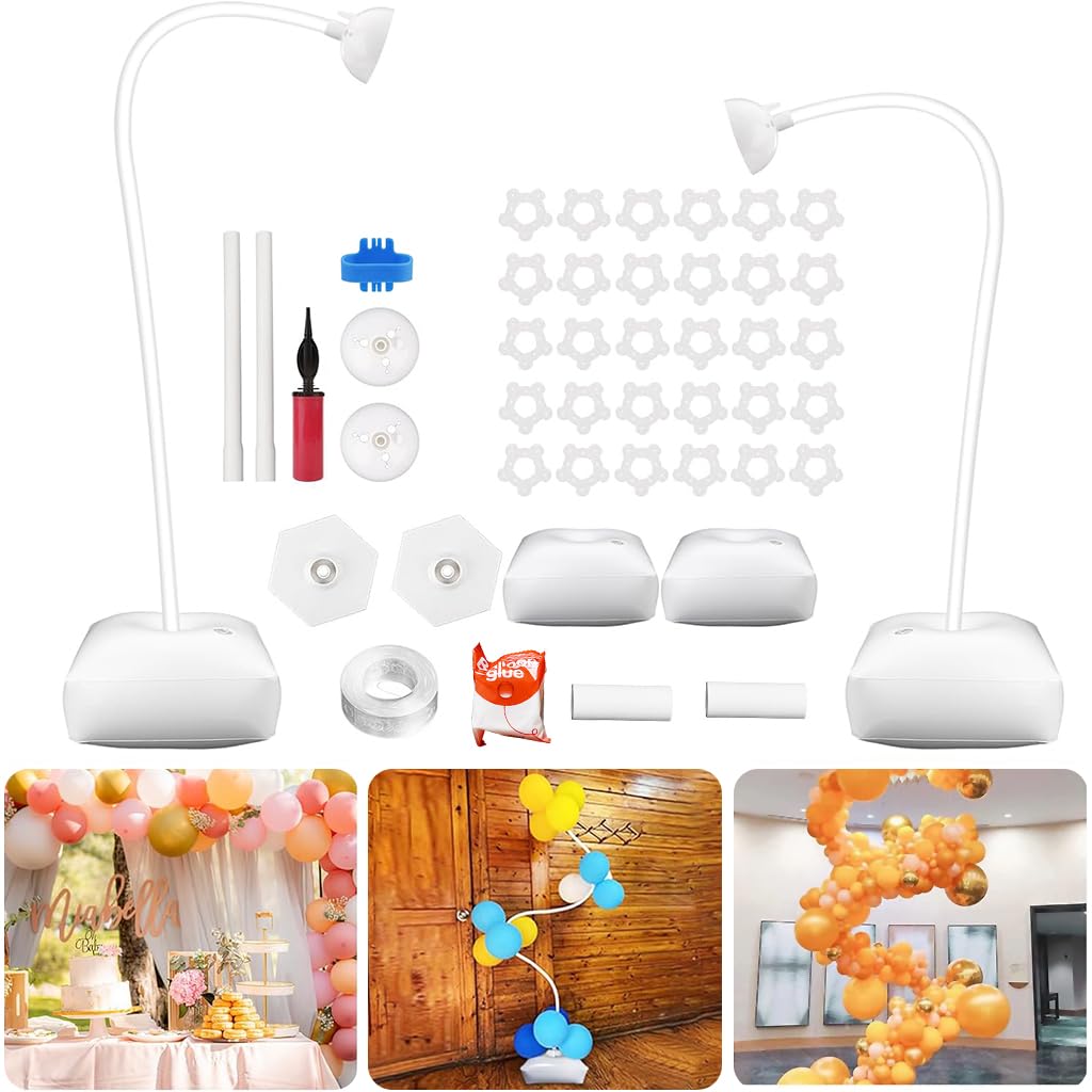 HASTHIP Balloon Arch Stand for Wedding and Party Decor featuring 8.2ft and 5ft Flexible Frames