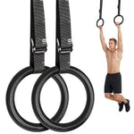 HASTHIP® Proberos Gymnastic Rings Set, 300 kg Loading Capacity, 23 mm Dia Heavy-Duty Fitness Gymnastic Rings with Adjustable Straps, Pullup Bar for Home for Balance Training, Daily Exercise, Home Gym