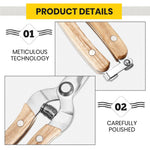 HASTHIP Gardening Scissor Set for Plant Trimming with Safe Lock Clasp & Wooden Handles