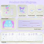 HASTHIP Desk Calendar for 2025 with Sanrio Kuromi Theme featuring Acrylic Design | Monthly Planner