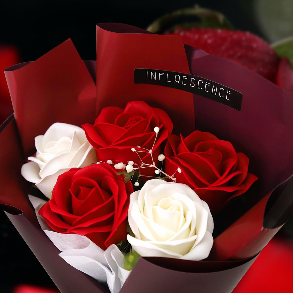 HASTHIP Rose Gift Box for Valentines and Birthdays with Hand Soap Roses 20cmx14cmx8.5cm | Ideal for Girlfriend or Mother
