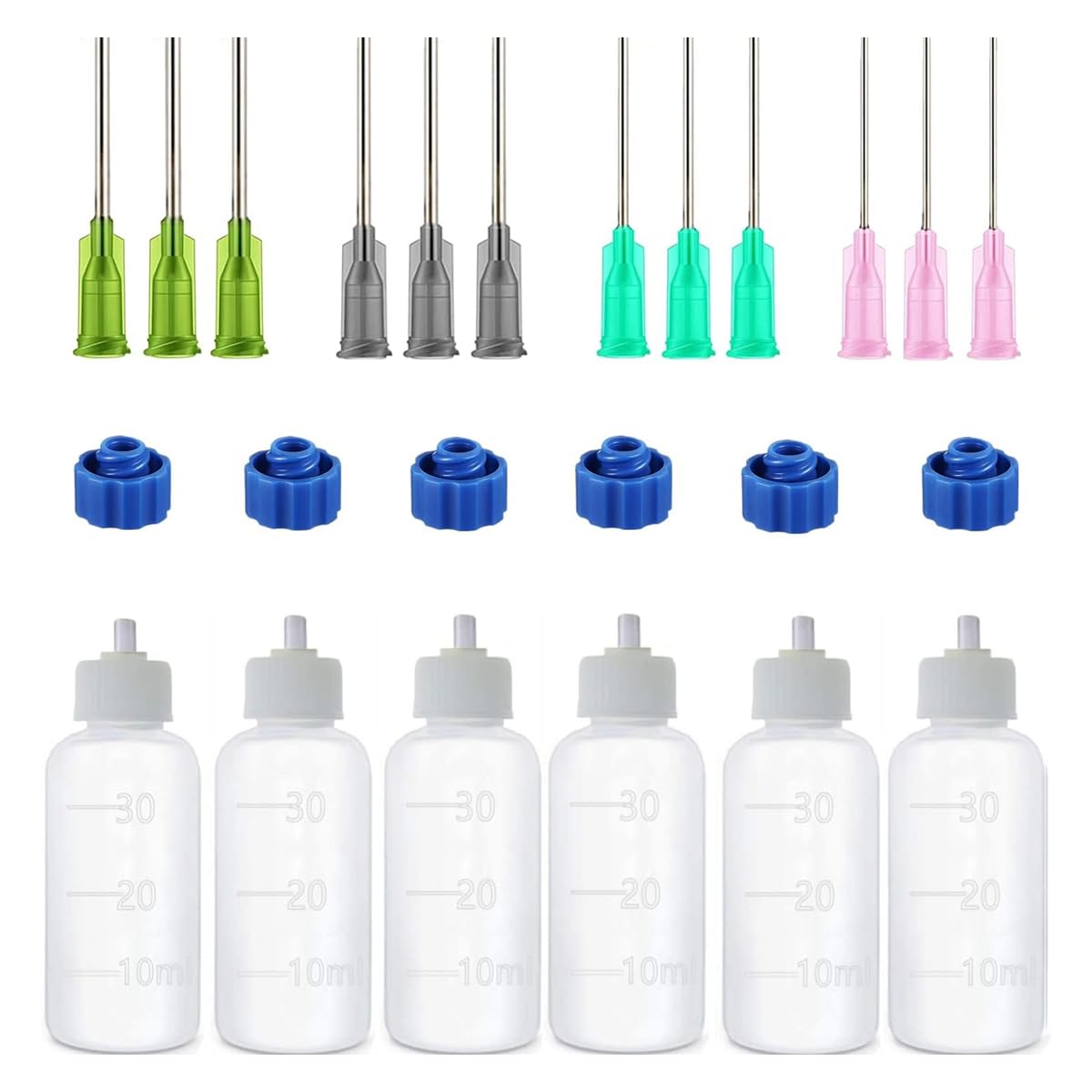 HASTHIP Glue Applicator Bottles for Precise Glue and Oil Use with Luer Lock Tips 30 ml | 6 Pcs Set