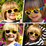 HASTHIP Kids Sunglasses for Outdoor Play with Polarized UV400 Lens and Silicone Frame | Yellow and Blue Glasses for Boys and Girls Aged 6–12