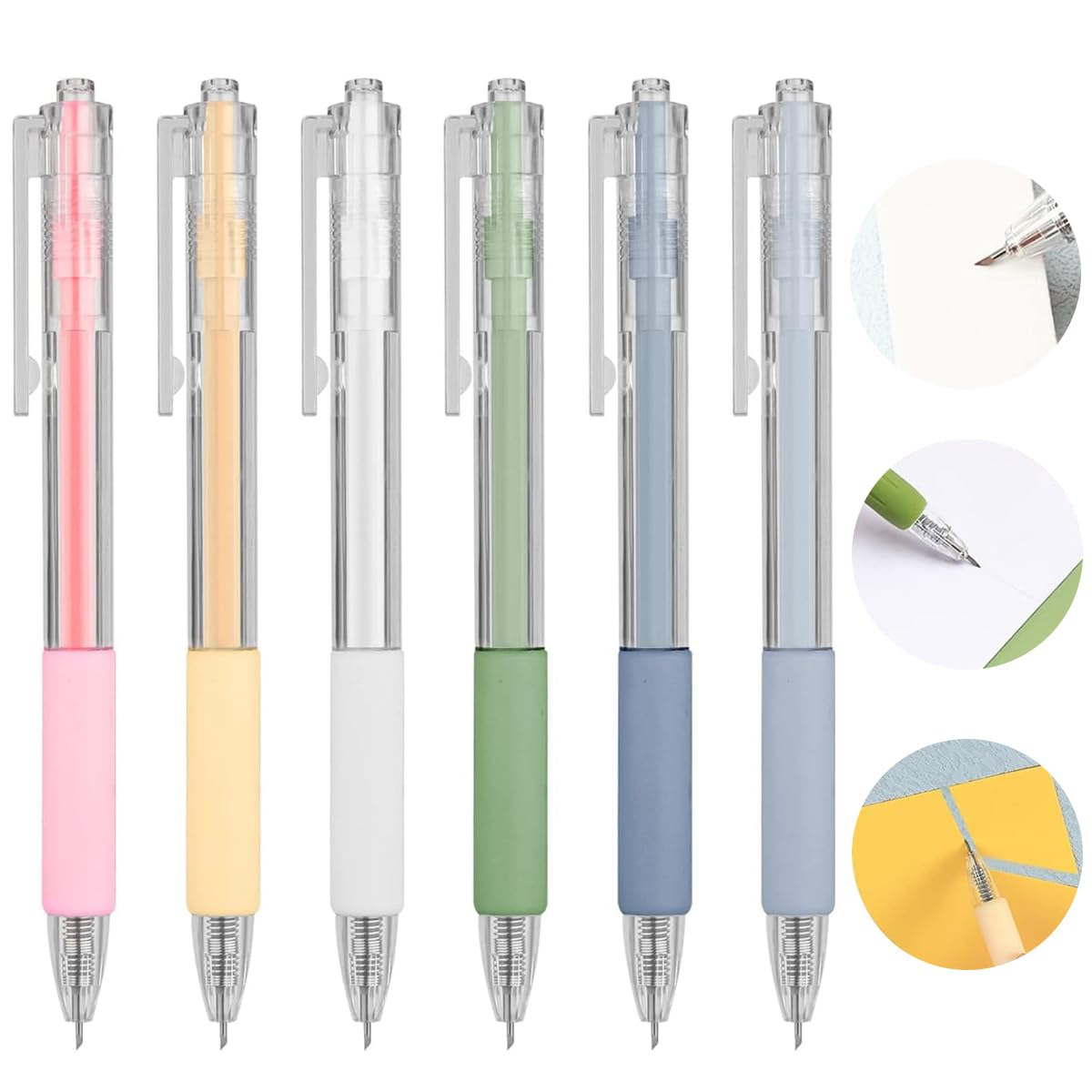 HASTHIP Precision Craft Cutter Pens for Paper Art DIY with Refillable Tungsten Steel Head | 6 Pack
