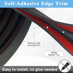 HASTHIP Rubber Edge Trim for 0.5–2mm Metal Panels featuring Self Adhesive EPDM | 16.4ft Cuttable Protective Seal