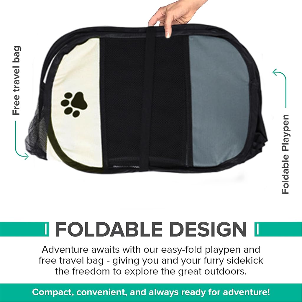 HASTHIP® Foldable Pet Playpen Breathable Indoor Pet Fence Pet Enclosure with Mesh Window for Cat Dog Movable Pet Delivery Room