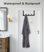 HASTHIP® Over The Door Hooks, Door Hanger Hook, Towel Rack for Bathroom, Door Towel Hanger for Hanging Clothes Hat (Black, 1 Pack)