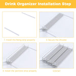 HASTHIP Refrigerator Drink Organizer Rack for Fridge Storage with 5 Row Sliding Rail and 20 Can Capacity | Aluminum Alloy and ABS Build