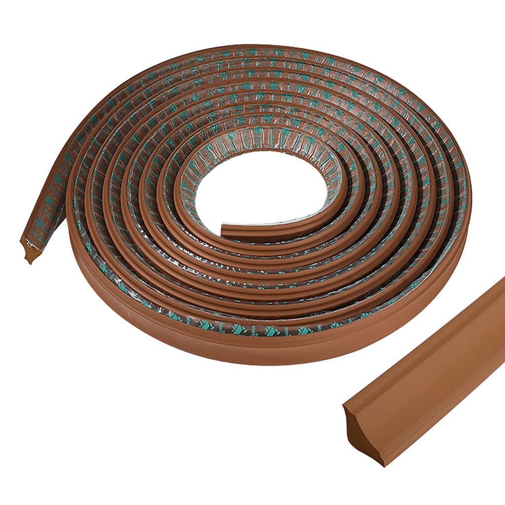HASTHIP Internal Corner Line Trim for Wall to Ceiling Finishing with Peel and Stick 6.6ft Brown | Flexible Synthetic Rubber Molding