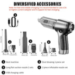 Electric Compressed Air Duster, 19000PA Handheld Cordless Air Duster, 120W 35500RPM Car Vacuum Cleaner & Multi Nozzle